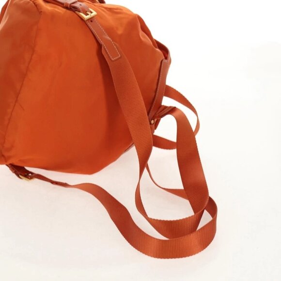 PRADA Backpack Nylon Orange Gold Auth 155325V main image 9